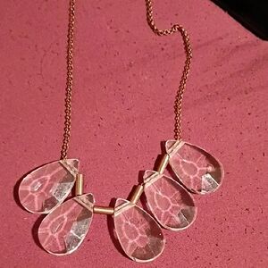 Elegant Gold and Clear Teardrop Necklace